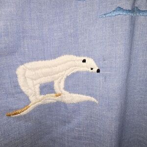 Vintage Levi’s Chambray Shirt Orange Tab Med Long Sleeve Button Embroidered 70s